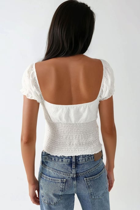 V-neck Wrap Top with Embroidery - Image 5