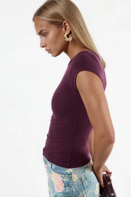 Slim Fit Boat Neck Blouse - Image 2