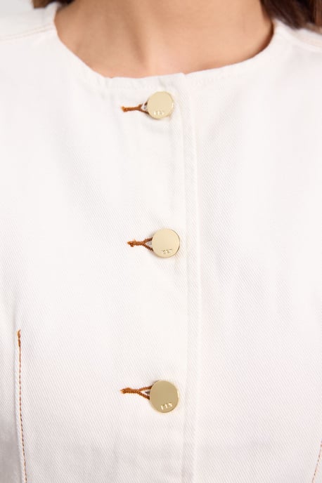 Denim Peplum Sleeveless Top - Image 3
