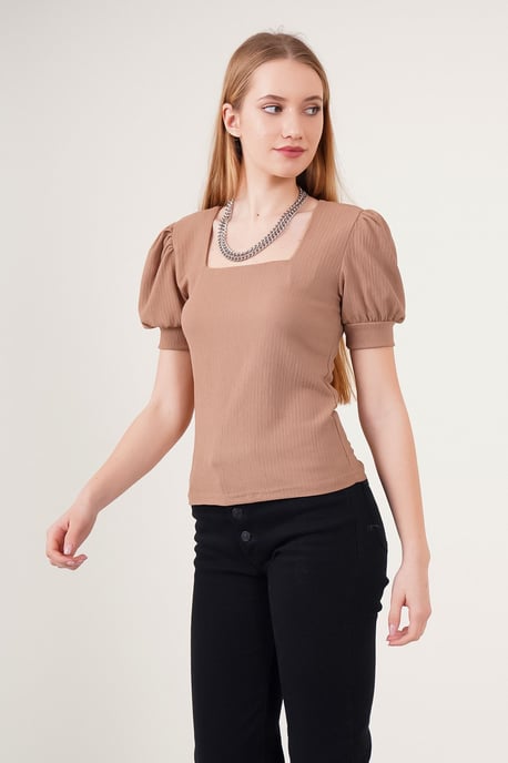 Slim fit fyrkantig krage blus - Image 2