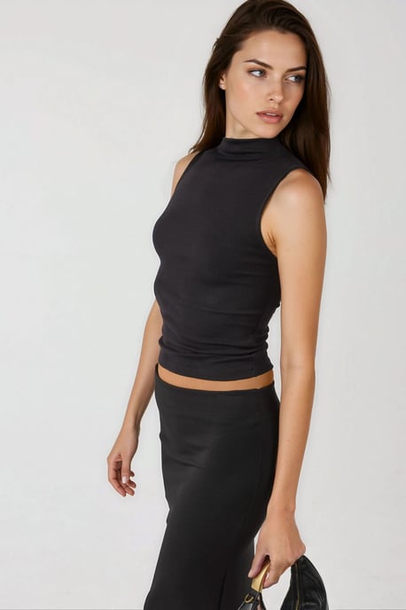 Slim Fit Rundhals Stickad Blus - Image 2