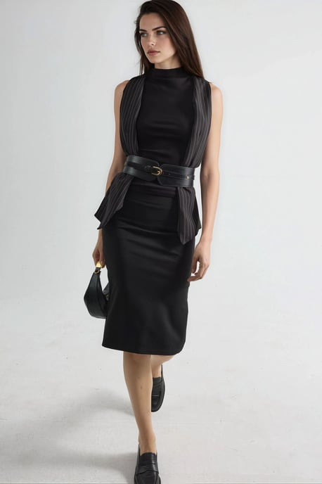 Slim Fit Rundhals Stickad Blus - Image 6