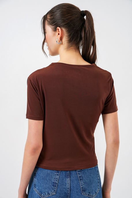 Fitted Blouse met Rimpeldetail en Ronde Hals - Image 4