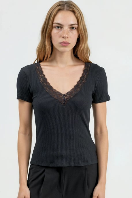 V-hals Blouse met Kantdetail - Image 5
