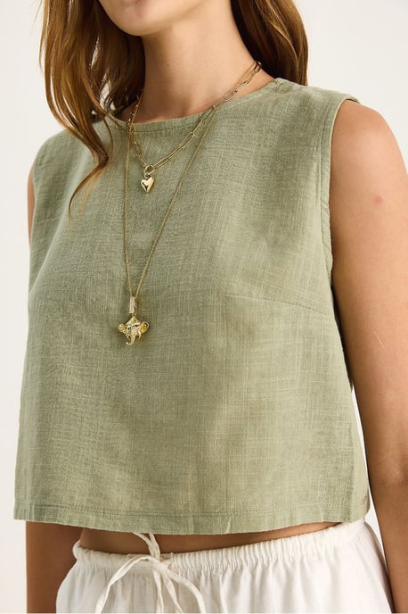 Linnenmix Korte Mouwen Crew Neck Blouse - Image 6