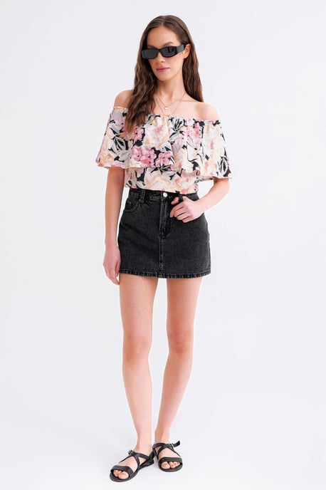 Bloemmotief Off-Shoulder Blouse - Image 2