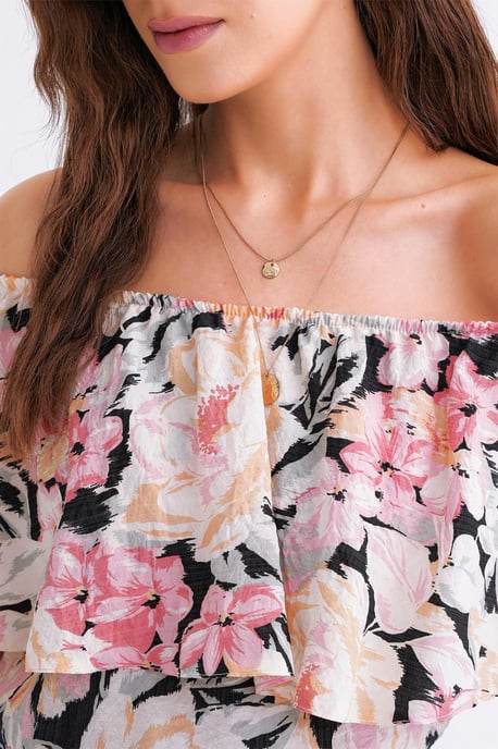 Bloemmotief Off-Shoulder Blouse - Image 4