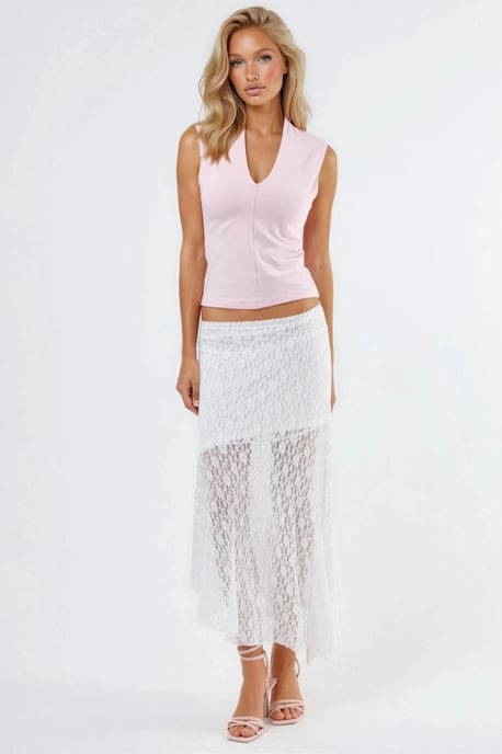 V-hals Mouwloze Drapé Blouse - Image 2