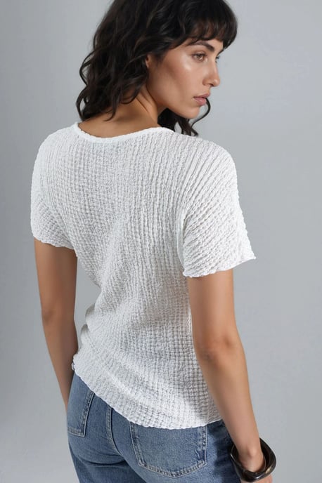 Gestructureerde Ronde Hals Blouse - Image 3