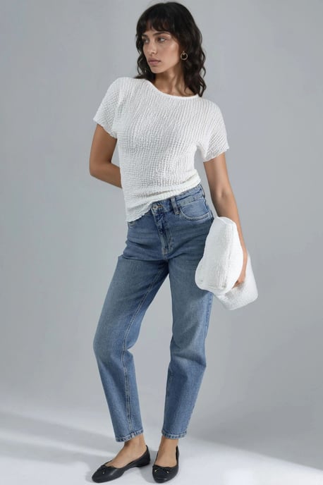 Gestructureerde Ronde Hals Blouse - Image 6
