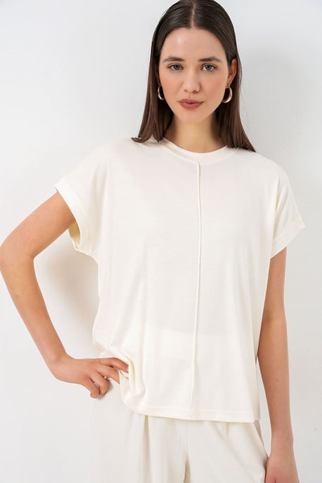 Ontspannen Pasvorm Crew Neck Blouse - Image 2