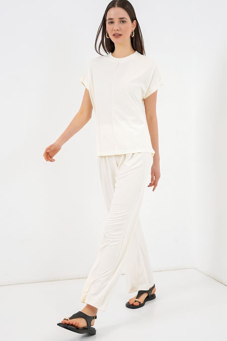 Ontspannen Pasvorm Crew Neck Blouse - Image 4