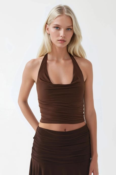 Halter Neck Slim Fit Crop Blus - Image 6
