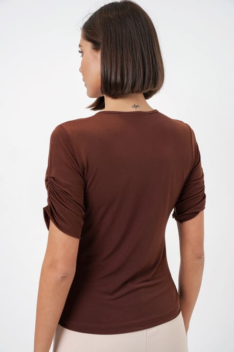 Ronde Hals Geplooide Blouse - Image 6