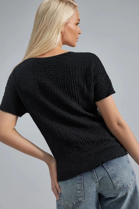Gestructureerde Crew Neck Blouse - Image 3