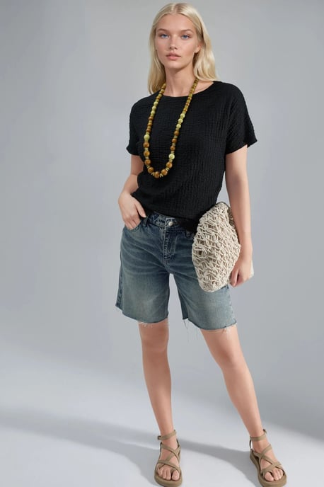 Gestructureerde Crew Neck Blouse - Image 6