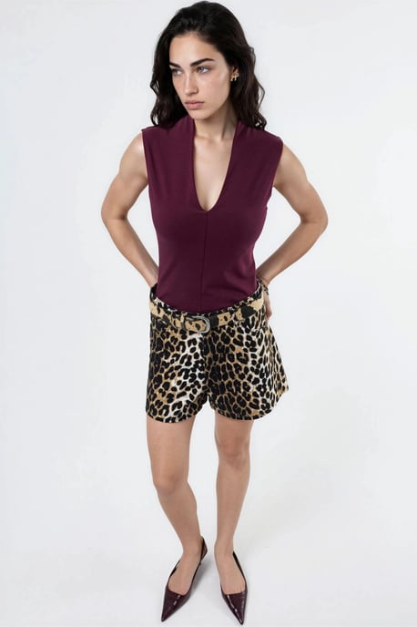 V-hals Mouwloze Drape Blouse - Image 4