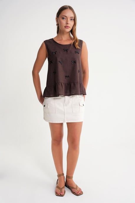 Ronde Hals Blouse met Strikdetail - Image 2