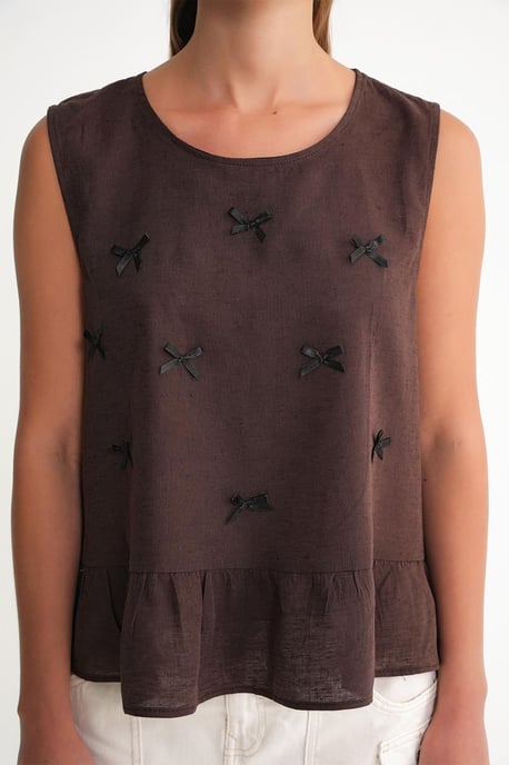 Ronde Hals Blouse met Strikdetail - Image 4