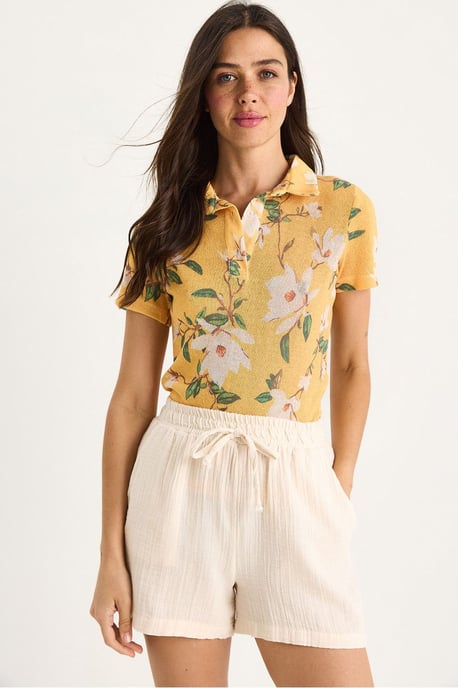 Flowery Polo Shirt Blouse - Image 1