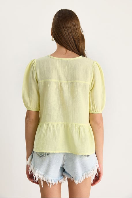 Blus med rund hals och detaljsnöre - Image 6