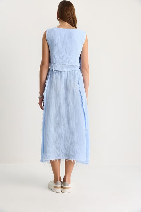 Textured Blouse & Skirt Muslin Fabric Two-Piece Set - Image 6