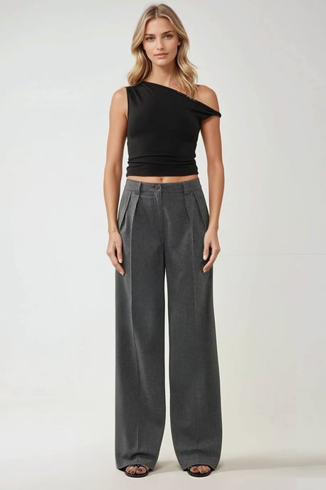 Asymmetrical Neck Off-Shoulder Slim Fit Top - Image 4