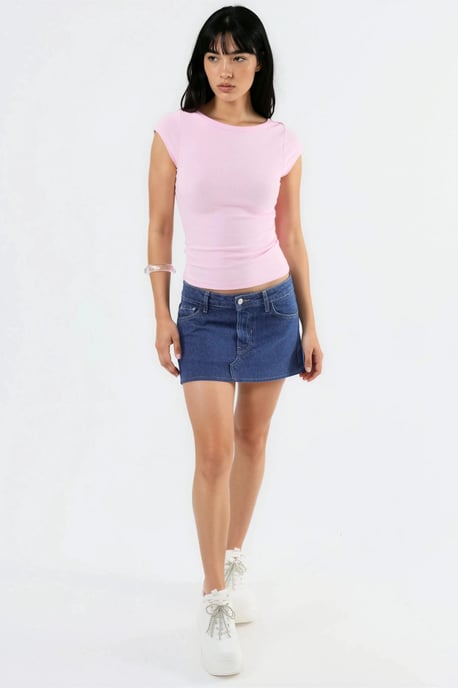 Slim Fit Boat Neck Blouse - Image 4
