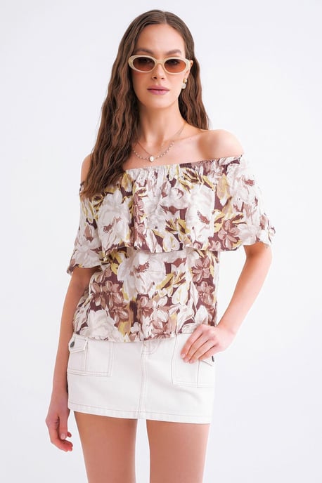 Bloemenprint Off Schouder Blouse - Image 3