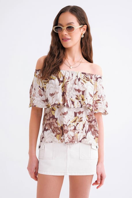 Bloemenprint Off Schouder Blouse - Image 4