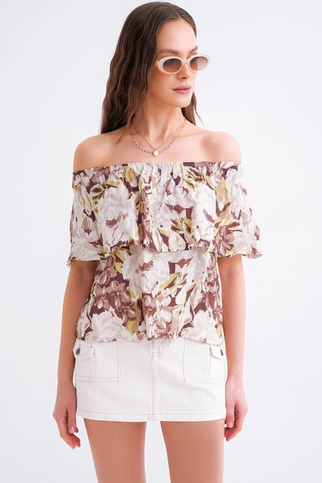 Bloemenprint Off Schouder Blouse - Image 5