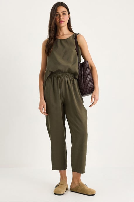 Mouwloze Crew Neck Blouse en Carrof Fıt Broekset - Image 1