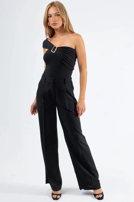 One-Shoulder Buckled Knit Blouse - Image 5