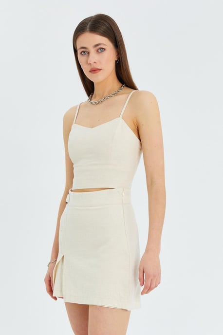 Hart Kraag Aansluitende Crop Blouse - Image 5