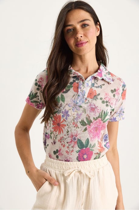 Bloemen Poloshirt Blouse - Image 1