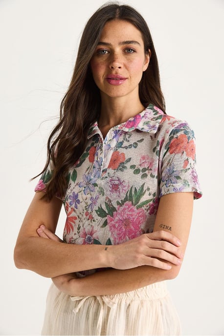 Bloemen Poloshirt Blouse - Image 4