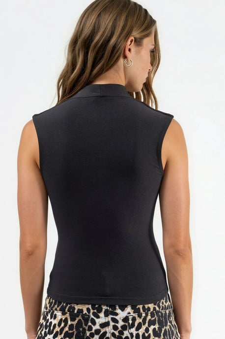 V-neck Sleeveless Drape Blouse - Image 2