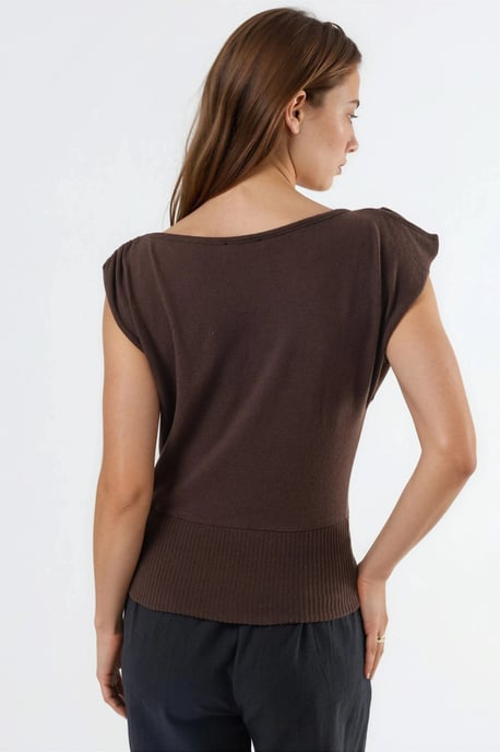 Båtkrage Ribbad Blus - Image 3