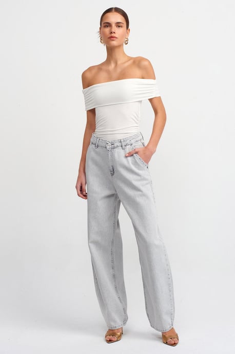 Off-shoulder rynkad bodycon topp - Image 4