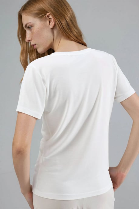 V-hals Korte Mouwen Modal Blouse - Image 3