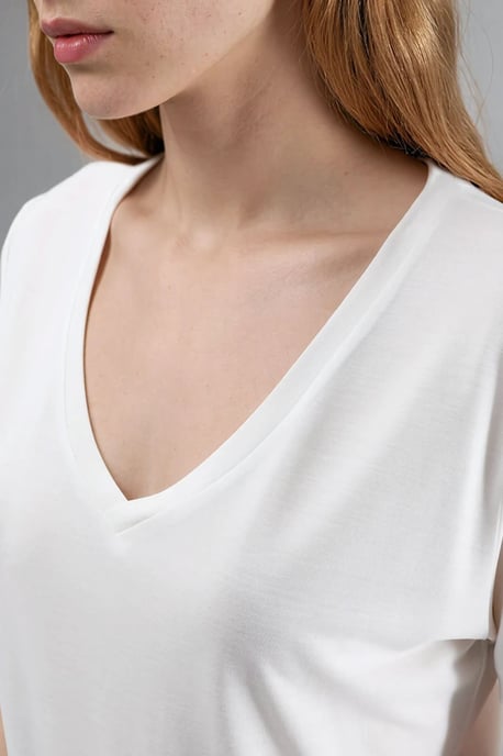 V-hals Korte Mouwen Modal Blouse - Image 5