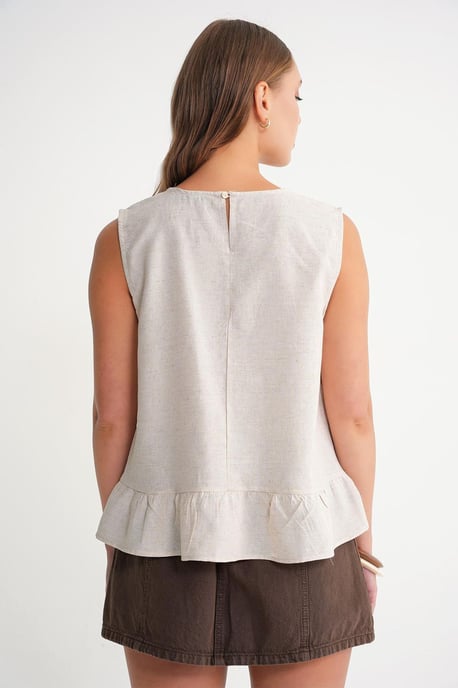 Crew Neck Blouse with Bow Detail - Image 5