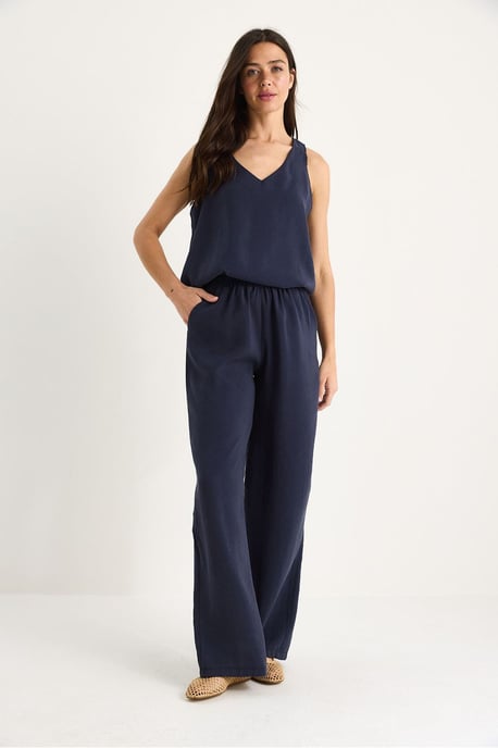 V-hals Katoenen Blouse-Broek Twee-delige Set - Image 3
