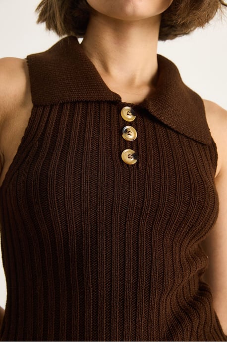 Knit Blouse with Button Closure - Image 5