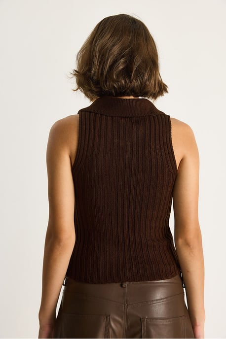 Knit Blouse with Button Closure - Image 6