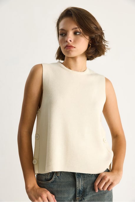 Knoop Gedetailleerde Brei Blouse - Image 2
