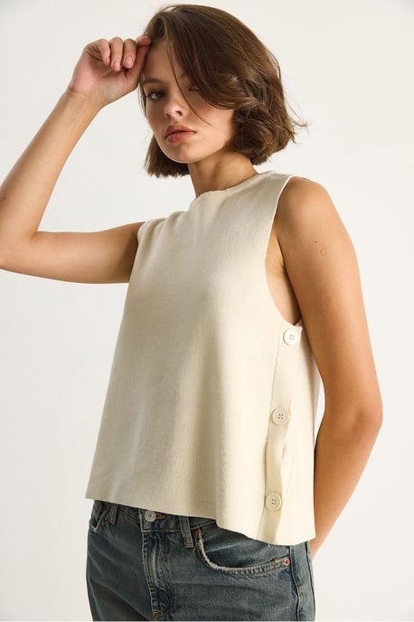 Knoop Gedetailleerde Brei Blouse - Image 3