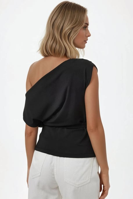Shawl Kraag Gedrapeerde Boven met Ceintuur - Image 4