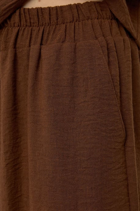 Linnen Voel Blouse & Elastische Taille Broek Tweedelige Coördinatie Set - Image 4