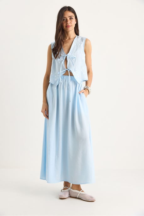 Blouse-rok set met striksluiting - Image 2